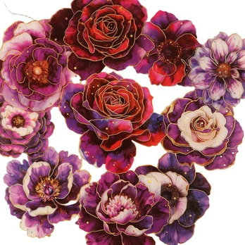 Gėlių lipdukai, Enamel purple