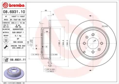 BREMBO 08.6931.11 Brake Disc kaina