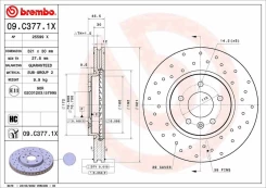 Stabdžių diskas BREMBO 09.C377.1X kaina