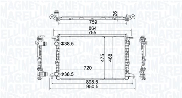 Variklio radiatorius MAGNETI MARELLI 350213208900