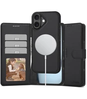 Juodas atverčiamas dėklas Apple Iphone 17 telefonui "Tech-Protect Wallet Magsafe"
