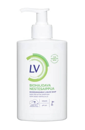 Skystas muilas LV Biodegradable Sensitive, be kvapo, 300 ml