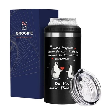 Grogife termo puodelis su užrašu, 480 ml., juodas