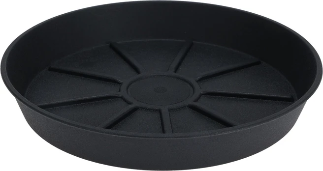 Plastikinė lėkštutė, antracito sp., skersmuo 18 cm