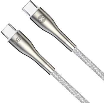 Forever Sleek cable USB-C - USB-C 1,0 m 100W baltas