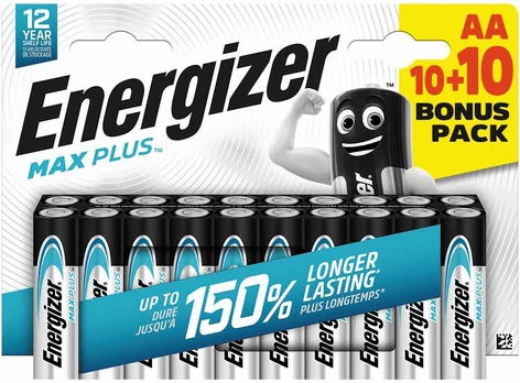Energizer Max Plus LR6 AA elementai, 10+10 bonus pack, 20 vnt.