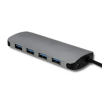 Qoltec Hub Adapteris USB-C 3.1 5w1 | 4x USB 3.0 | DC