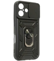 Juodas dėklas Apple iPhone 16 telefonui "Slide Camera Armor"