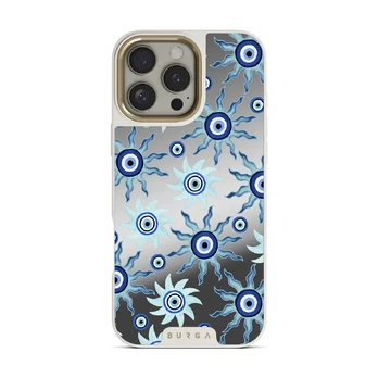 Blue Gaze - iPhone 16 Pro Max Case, Elite Mirror Light (MagSafe) / Gold