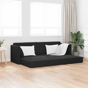 Floor Sofa Bed 2-in-1 Juoda 213x144x60 cm kaina