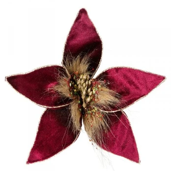 Kalėdinė dekoracija, "Gėlė" 168, 20 cm, bordo