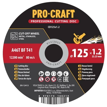 Pjovimo diskas „ProCraft CD125x1.2”