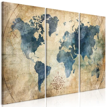 Artgeist Paveikslas - Retro Map (3 Parts)