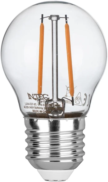 2W LED lemputė, skaidri, E27, 6500K