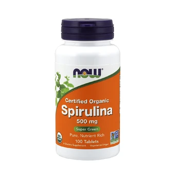 NOW Ekologiška Spirulina 500mg - 100 tabl.