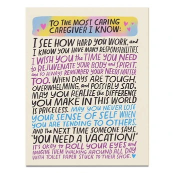 Em & Friends Most Caring Caregiver Greeting Card