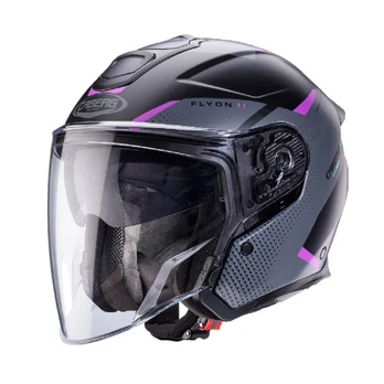 Atviras šalmas Caberg Flyon II Boss matinė juoda/rožinė