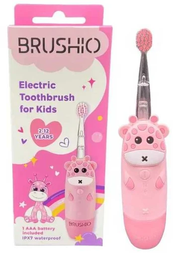 Vaikiškas elektrinis dantų šepetėlis "Brushio" rožinis