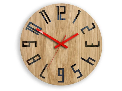 Sieninis laikrodis SlimWoodBlackRed