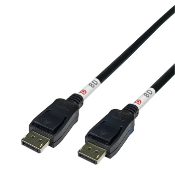 DisplayPort kabelis DELTACO, DP 2.1, 8K, DP80, 0,5m, juodas / DP80-1005 / 1902628