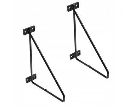 Shelf support BAR, 21x17 cm, juodas mat
