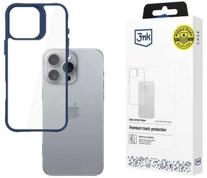 3MK SatinArmor+ Case iPhone 16 Pro Max 6.9" mėlyna/mėlynas Military Grade