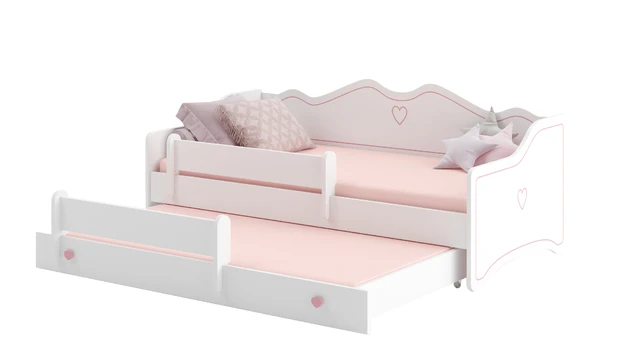 Vaikiška lova EMMA Pink, 160x80 cm, balta