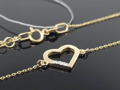 Best Diamonds Geltono aukso apyrankė Širdelė su briliantais