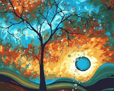Tapyba Pagal Skaičius: „Abstraktus medis“ 40x50 cm