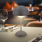 LED akumuliatorinė stalo lempa "Kugle", antracito spalvos, metalinė, IP44, dim.