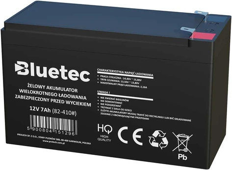 Akumuliatorius żelowy 12V 7Ah BLUETEC 151x96x65_6,5