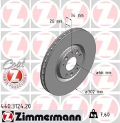 Stabdžių diskas ZIMMERMANN 440.3124.20 kaina