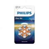 Battery Philips Zinc Air 1.4V 6-blister (PR48 / orange tab) kaina