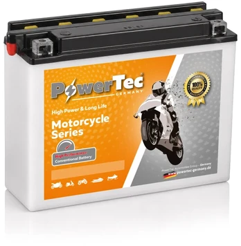 Akumuliatorius PowerTec YB16AL-A2, motociklinis, 16 Ah, 12 V, 175 A, starterinis