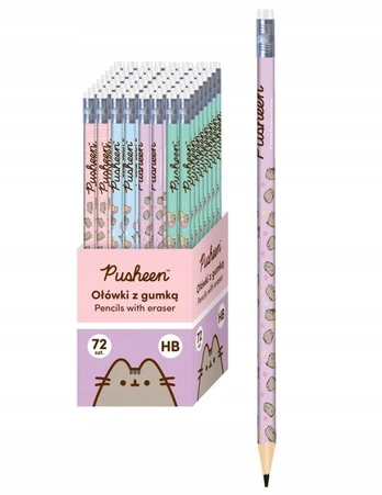 Pusheen Hb pieštukas su trintuku, 1 vnt.