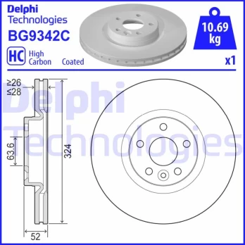 Stabdžių diskas DELPHI BG9342C
