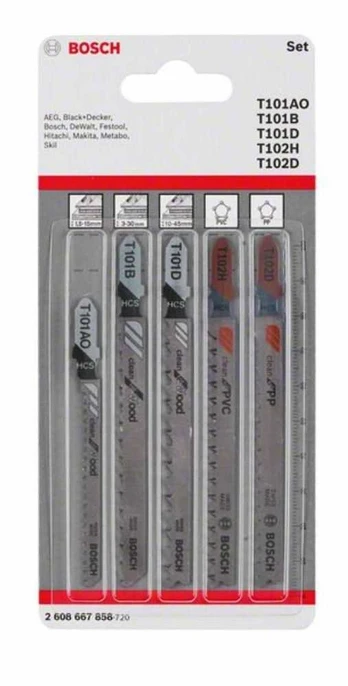 Bosch 5 Siaurapj.pjūkl. kompl. Wood and Plastics
