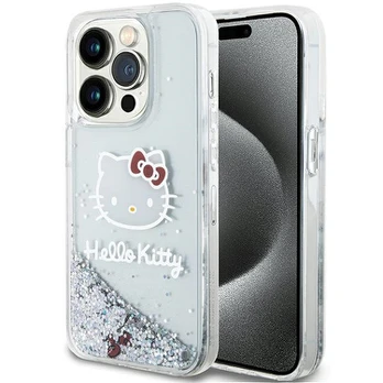 Dėklas Hello Kitty HKHCP14LLIKHET iPhone 14 Pro 6.1" sidabrinė/sidabrinis hardcase Liquid Glitter Charms Kitty Head