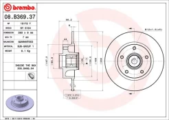 Stabdžių diskas BREMBO 08.B369.37 kaina