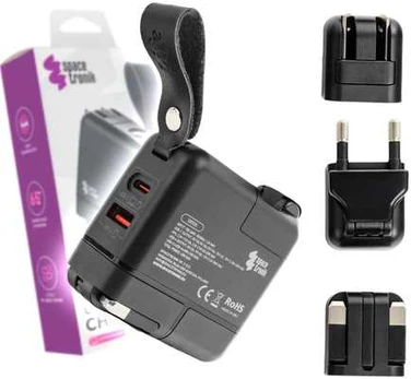 „Spacetronik SR105 4-in-1 GaN 65W“ USB kelioninis adapteris