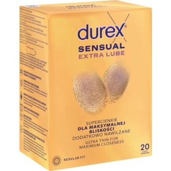 Durex Sensual Extra Lube 20 vnt. dėžutė