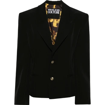 Švarkas, Juoda, Lace-up single-breasted blazer