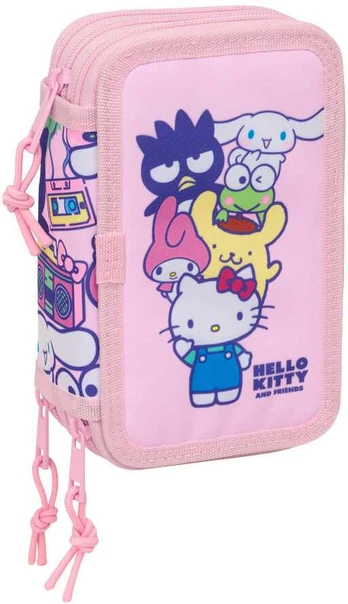 Safta Hello Kitty & Friends triple pencil case 37pcs