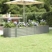 Sodo lovelis, sidabrinis, 224x80x36cm, plienas kaina