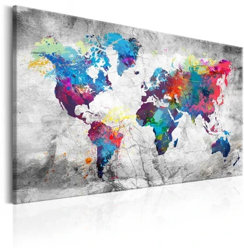 Artgeist Paveikslas - World Map: Pilkas Style