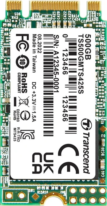 TRANSCEND 500GB M.2 2242 SSD SATA3 B+M | TS500GMTS425S