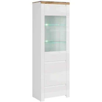 Vitrina Vigo 1D1W1S, balta/ruda