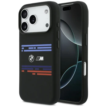 Dėklas BMW M Silicon Horizontal Line MagSafe do iPhone 17 Pro juoda