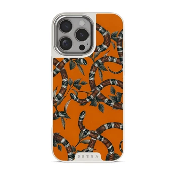 Bitter Apricot - Snake iPhone 16 Pro Case, Elite Light (MagSafe) / Silver