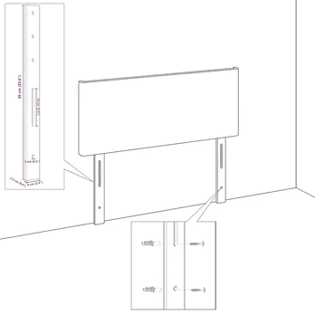 LED galvūgalis Juoda 200 cm Dirbtinė oda